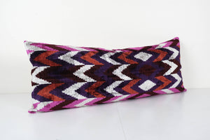 Silk Ikat Velvet Pillow Cover | 14'' x 38''
