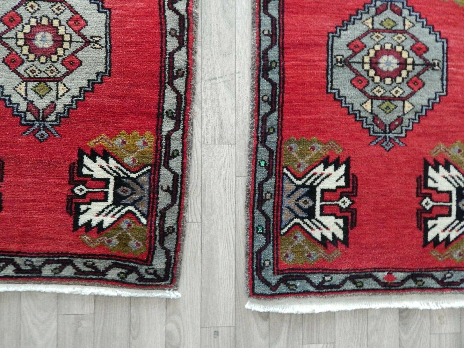 Vintage Turkish Yastik Rugs Set of 2 | 21'' x 34''