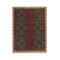 Vintage Checkered Turkish Tulu Rug 4' x 5'1''