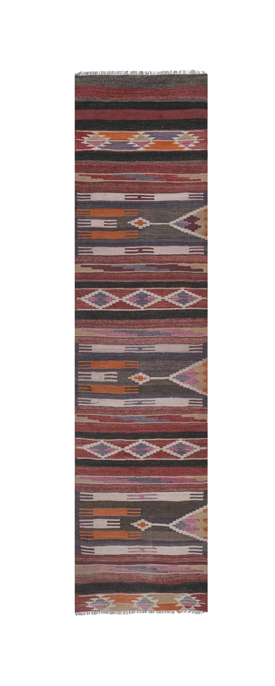 Vintage Turkish Kilim Runner 2'7'' x 10'6''
