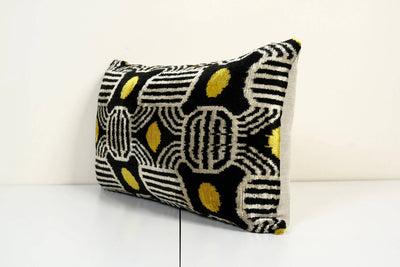 Silk Ikat Velvet Pillow Cover | 16'' x 24''