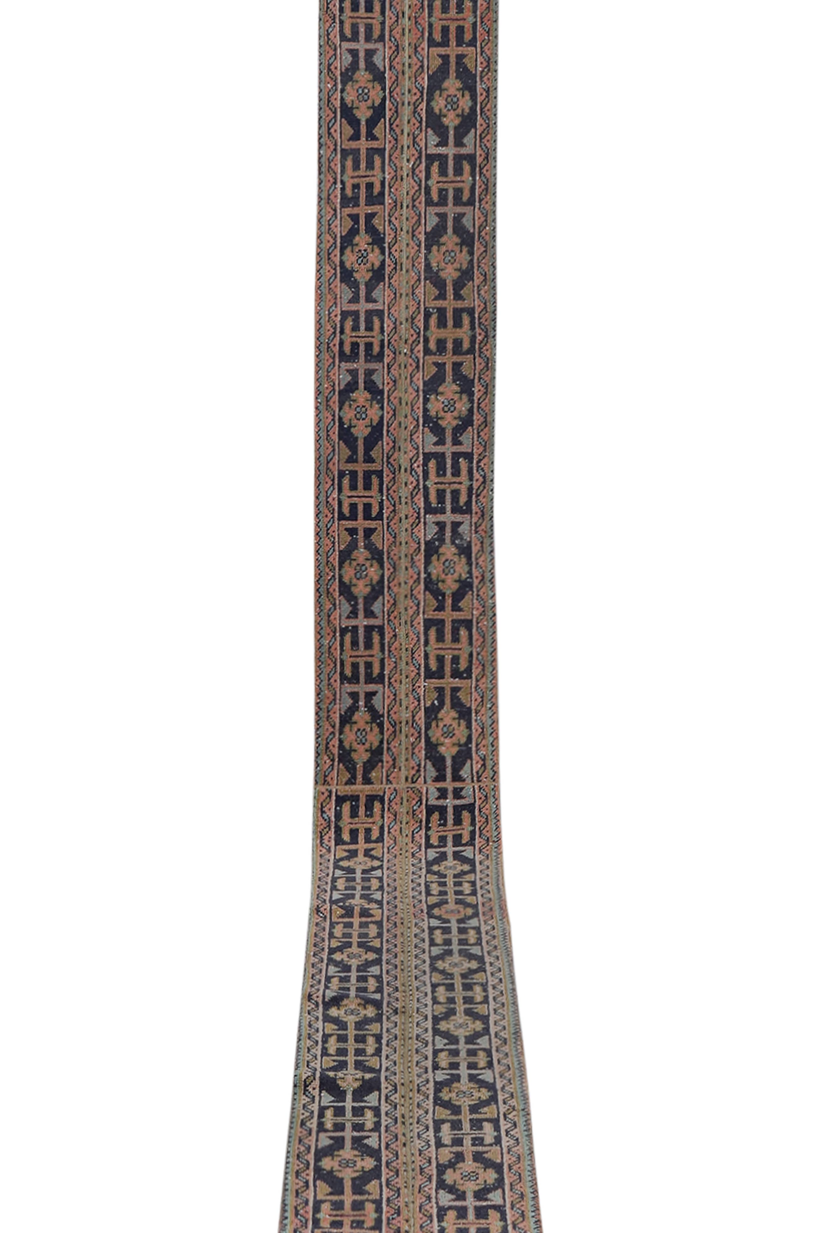 Vintage Turkish Karapinar Runner Rug 1'6'' x 19'8''
