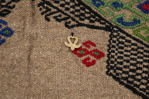 Vintage Turkish Karapinar Kilim Rug 4'7'' x 7'5''