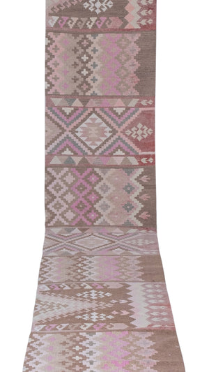 Vintage Turkish Kilim Runner 2'7'' x 19'10''
