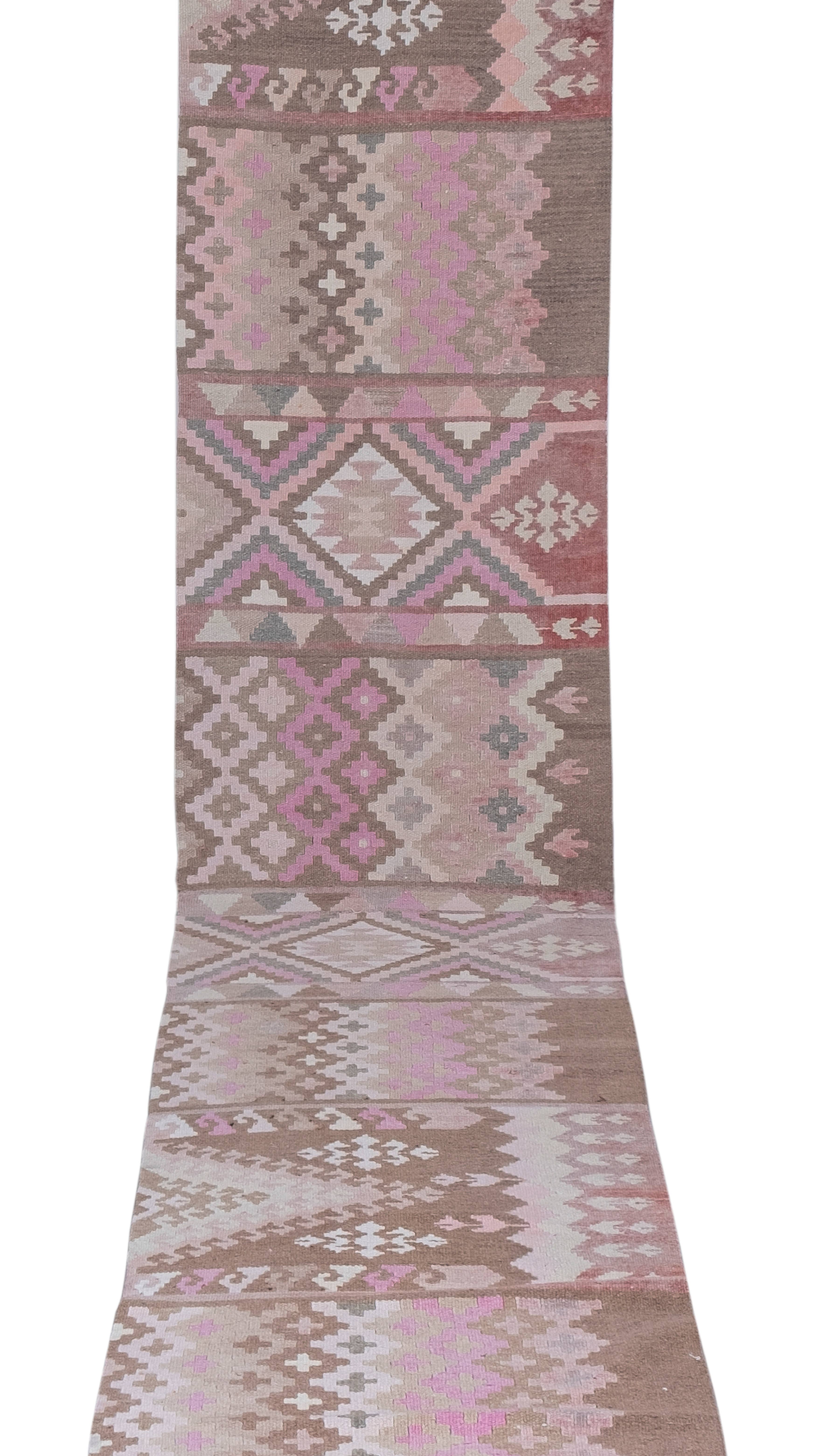 Vintage Turkish Kilim Runner 2'7'' x 19'10''