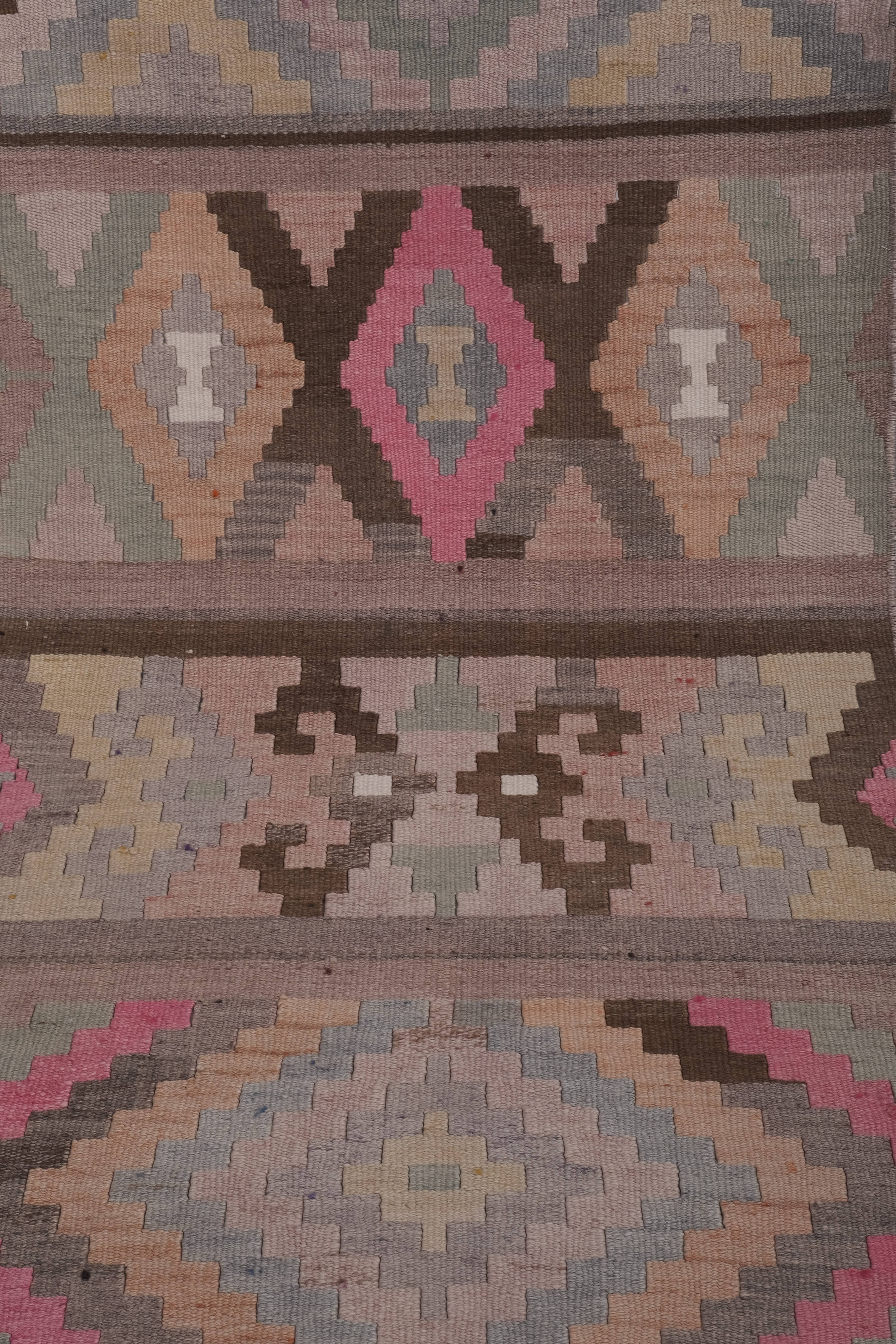 Vintage Turkish Kilim Runner 2'9'' x 21'8''