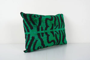 Tiger Silk Ikat Velvet Pillow Cover | 16'' x 22''