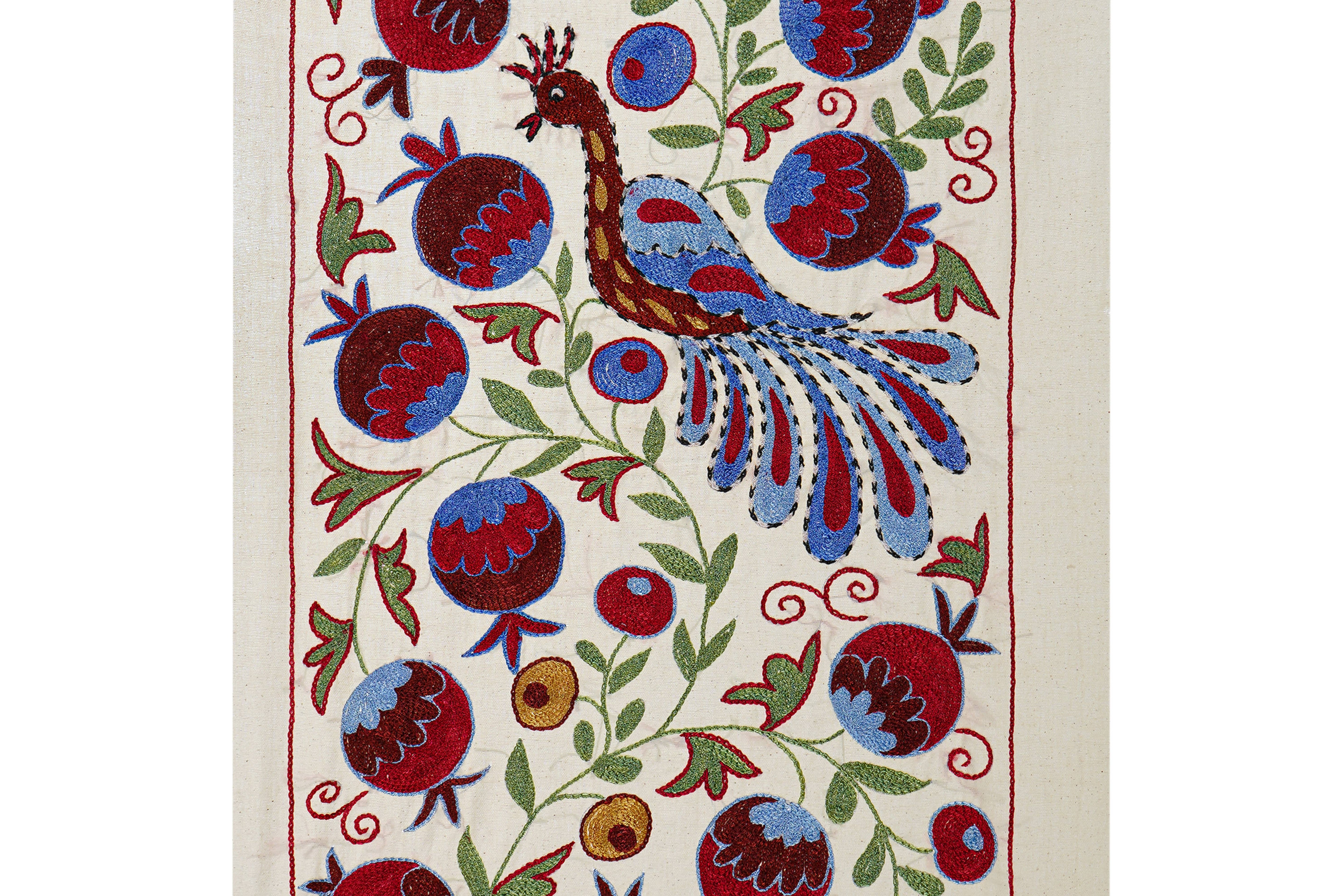 Peacock Suzani Wall Hanging & Tablecloth | 20'' x 36''