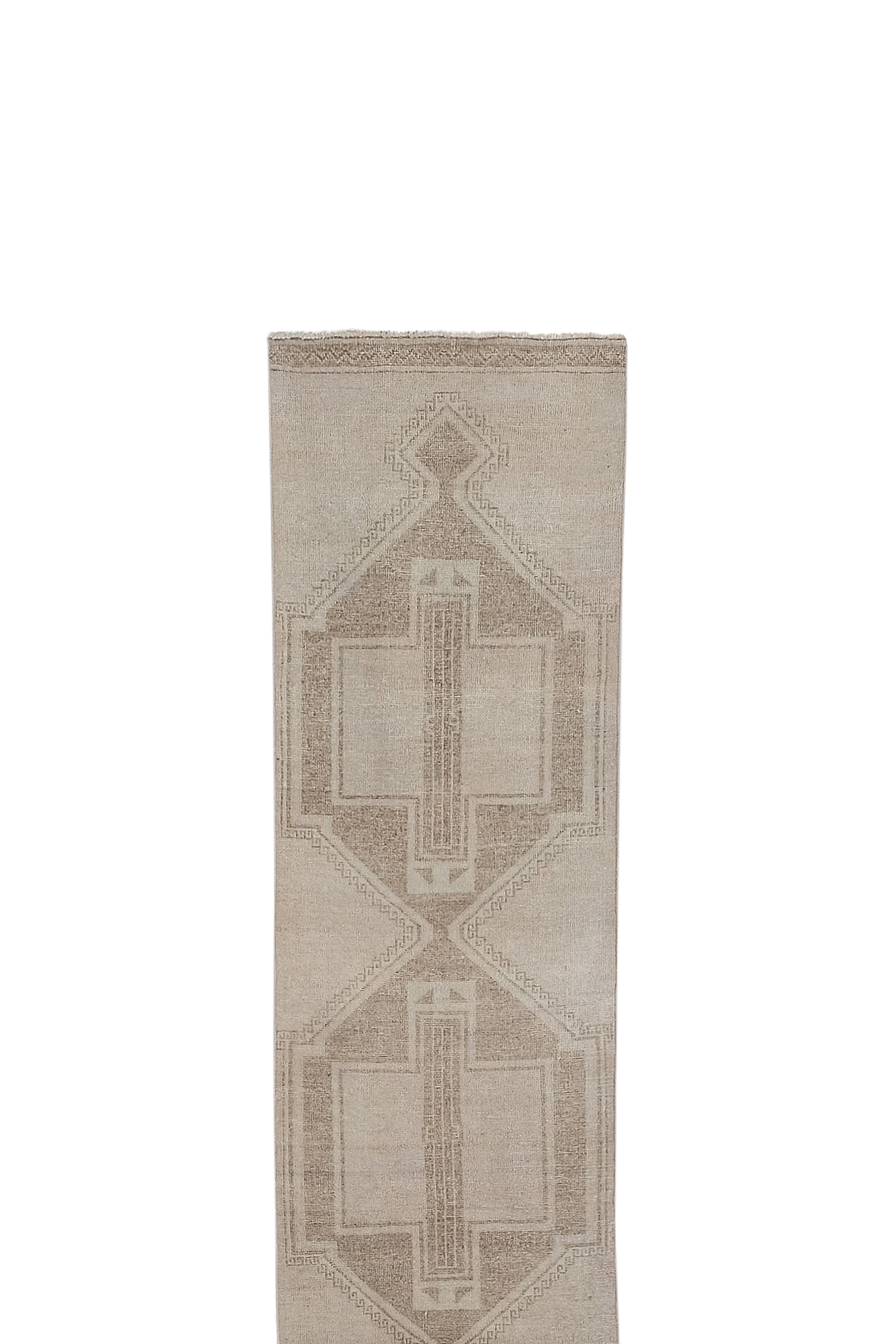 Vintage Kurdish Runner Rug 3'3'' x 28'1''