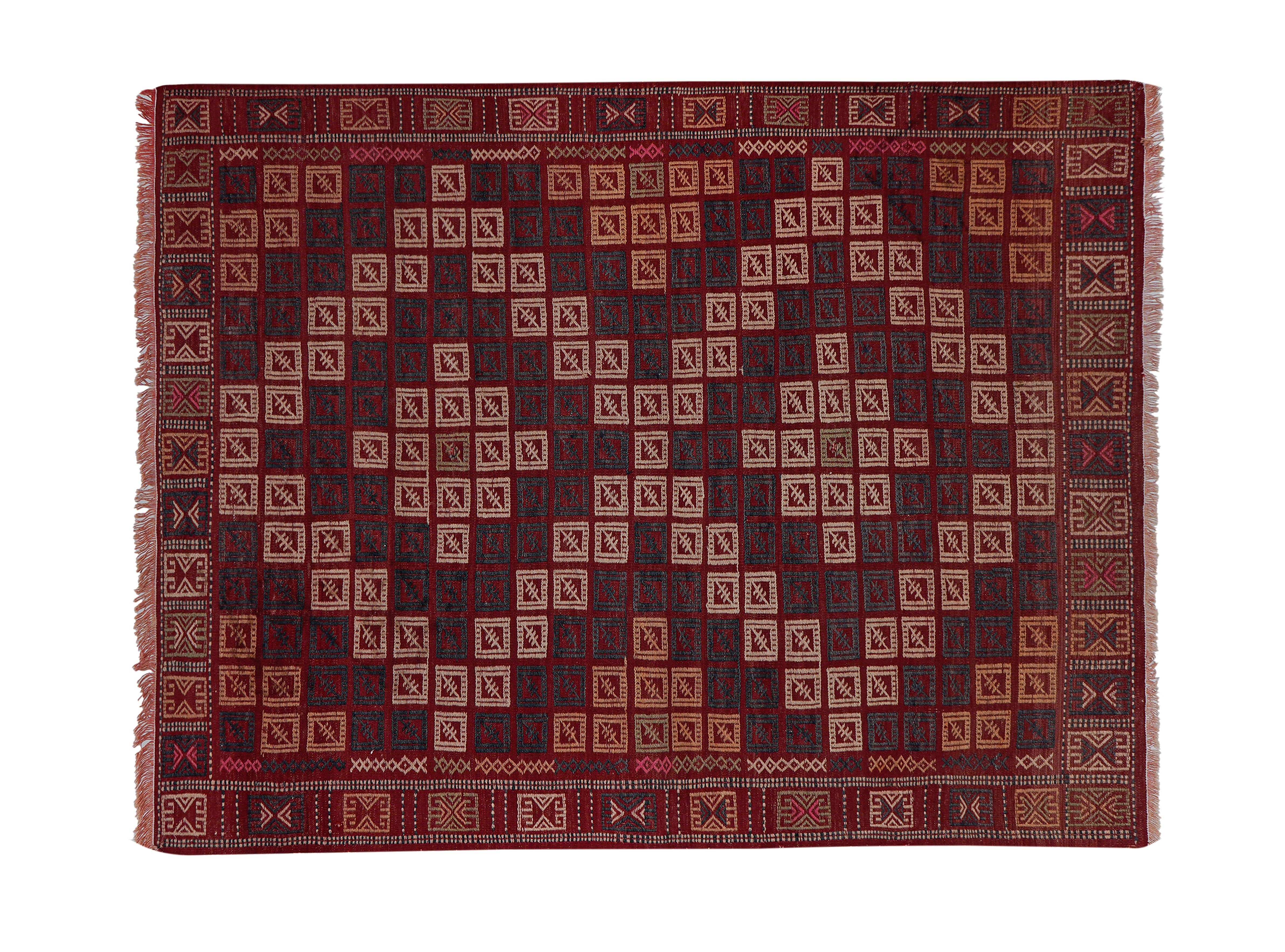 Vintage Turkish Kilim Rug 4'9'' x 6'9''