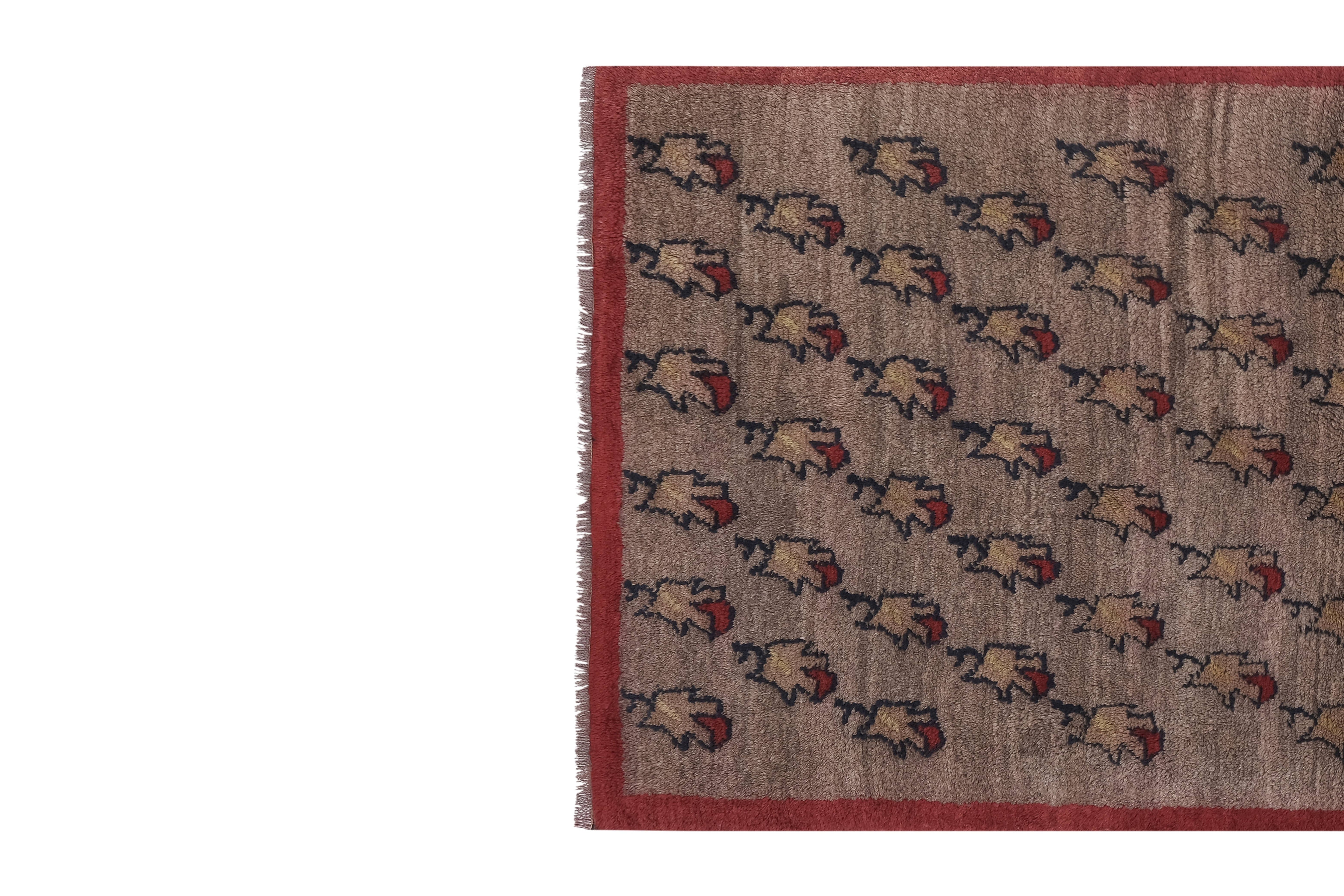 Vintage Turkish Tulu Rug 3'7'' x 6'11''