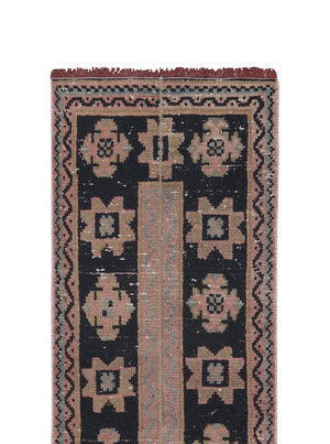 Vintage Turkish Karapinar Runner Rug 1'7'' x 22'3''