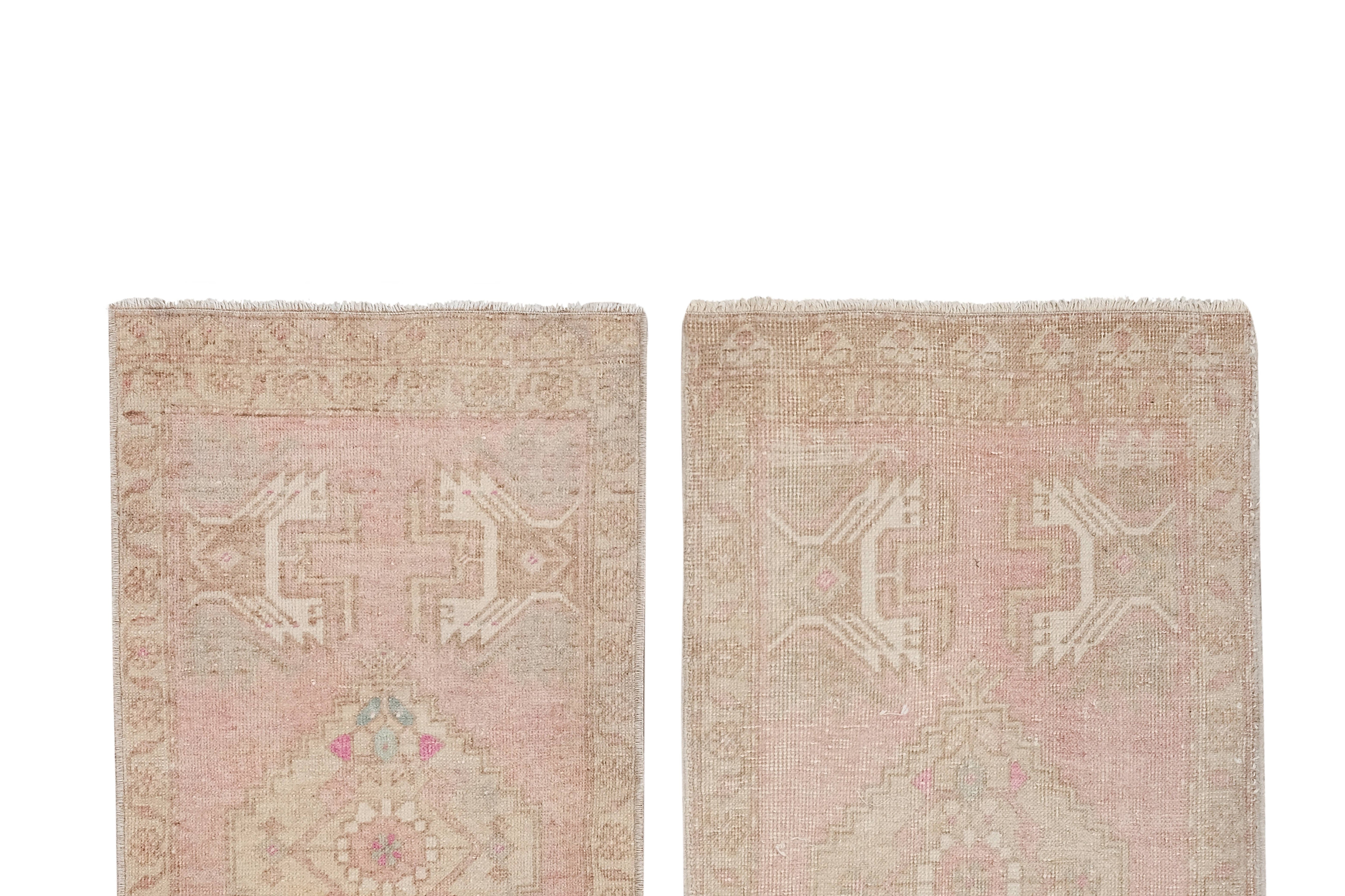 Vintage Turkish Yastik Rugs Set of 2 | 20'' x 39''