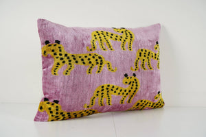 Silk Ikat Velvet Pillow Cover | 16'' x 24''