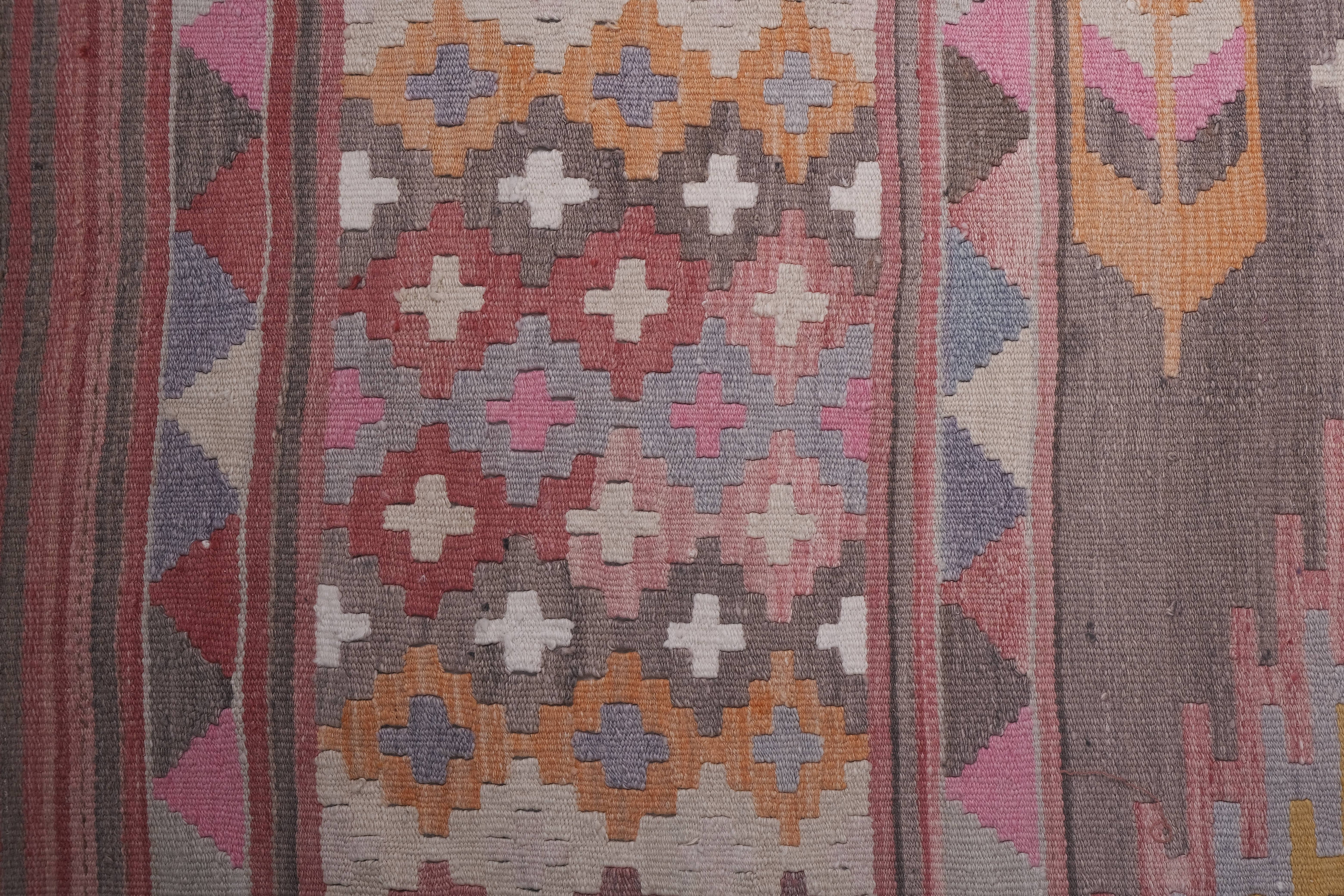 Vintage Turkish Kilim Runner 2'4'' x 23'4''