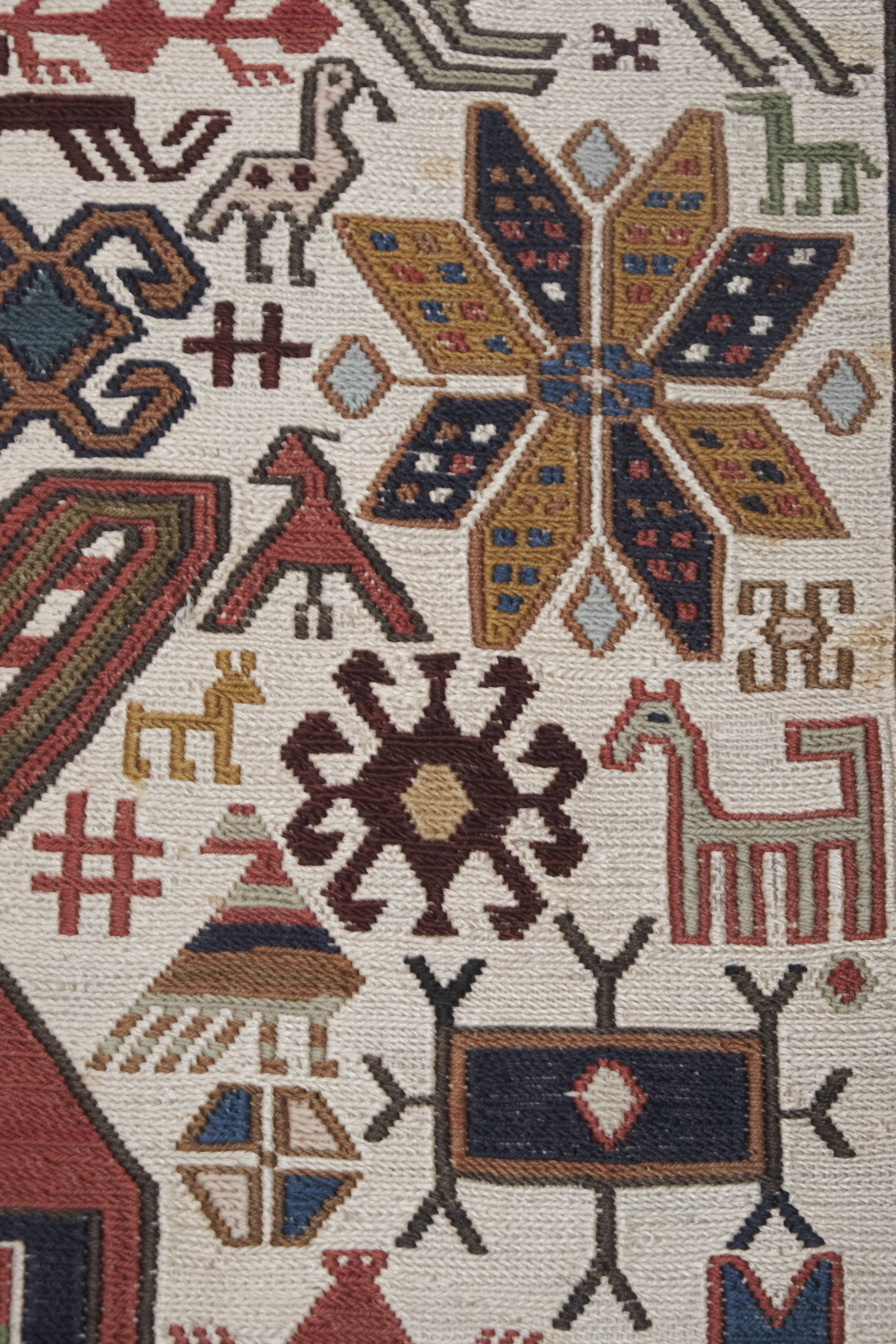 Vintage Turkish Soumac Rug 3'4'' x 6'4''