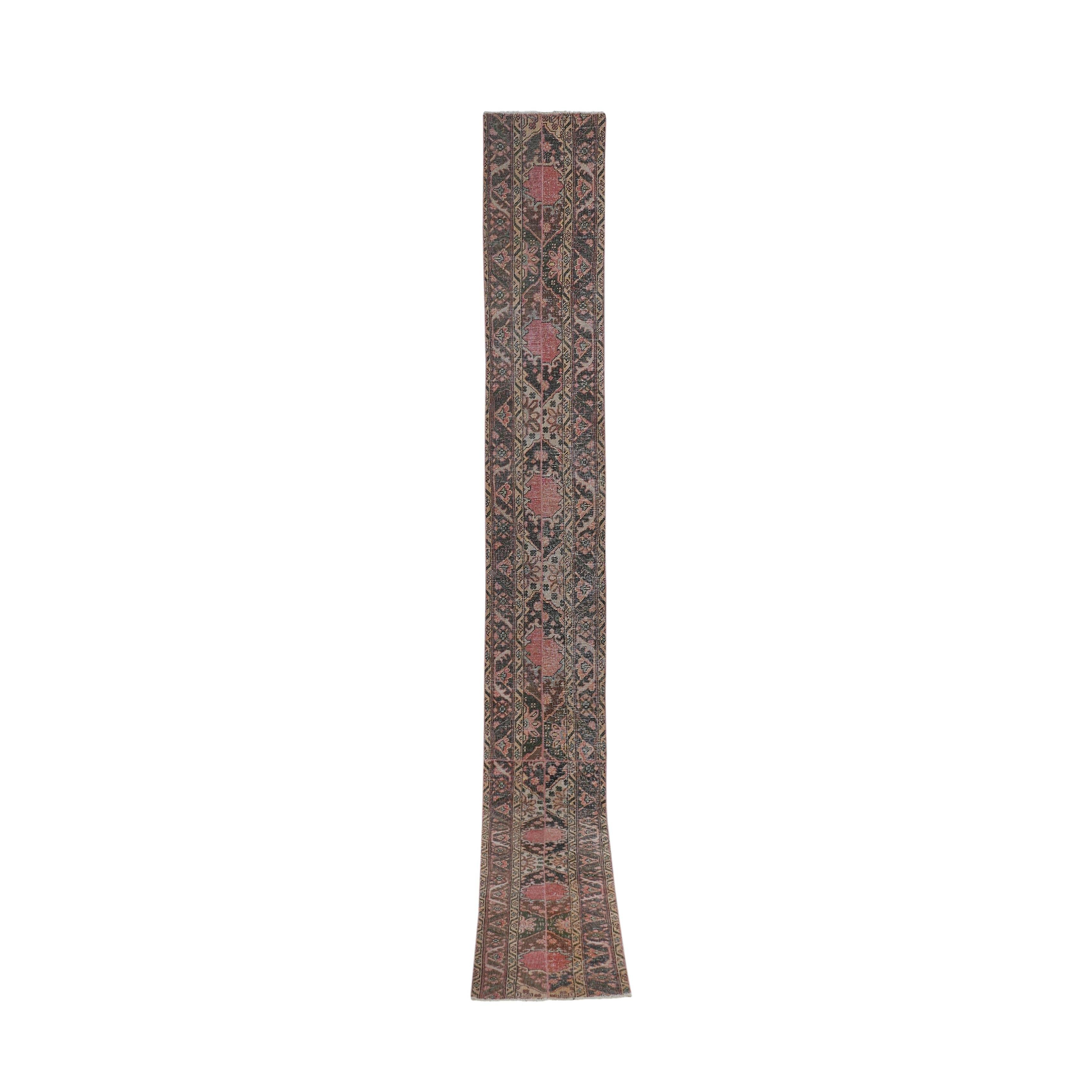 Vintage Turkish Karapinar Runner Rug 1'8'' x 17'2''
