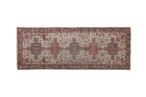 Vintage Animal Pattern Soumac Kilim Runner 3'7'' x 9'1''