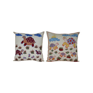 Turtle Suzani Pillow Cover Set of 2 | 19'' x 19''