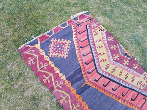 Vintage Turkish Kilim Runner 2'9'' x 11'1''
