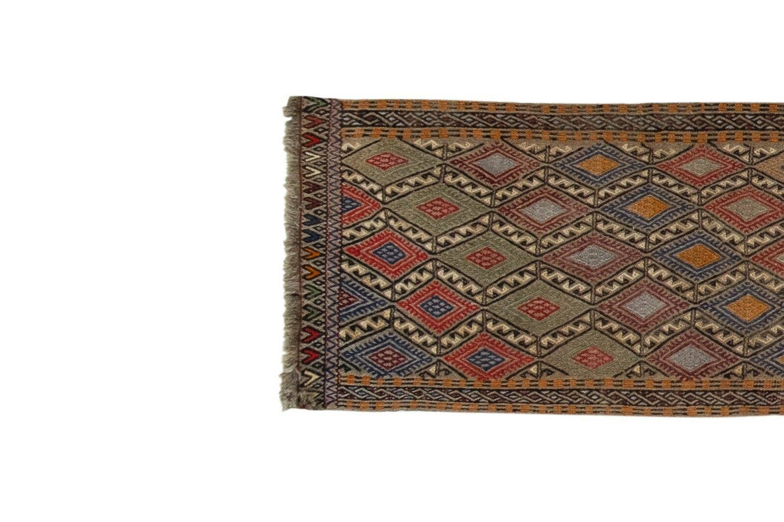 Vintage Turkish Kilim Runner 1'8'' x 13'9''