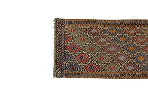 Vintage Turkish Kilim Runner 1'8'' x 13'9''