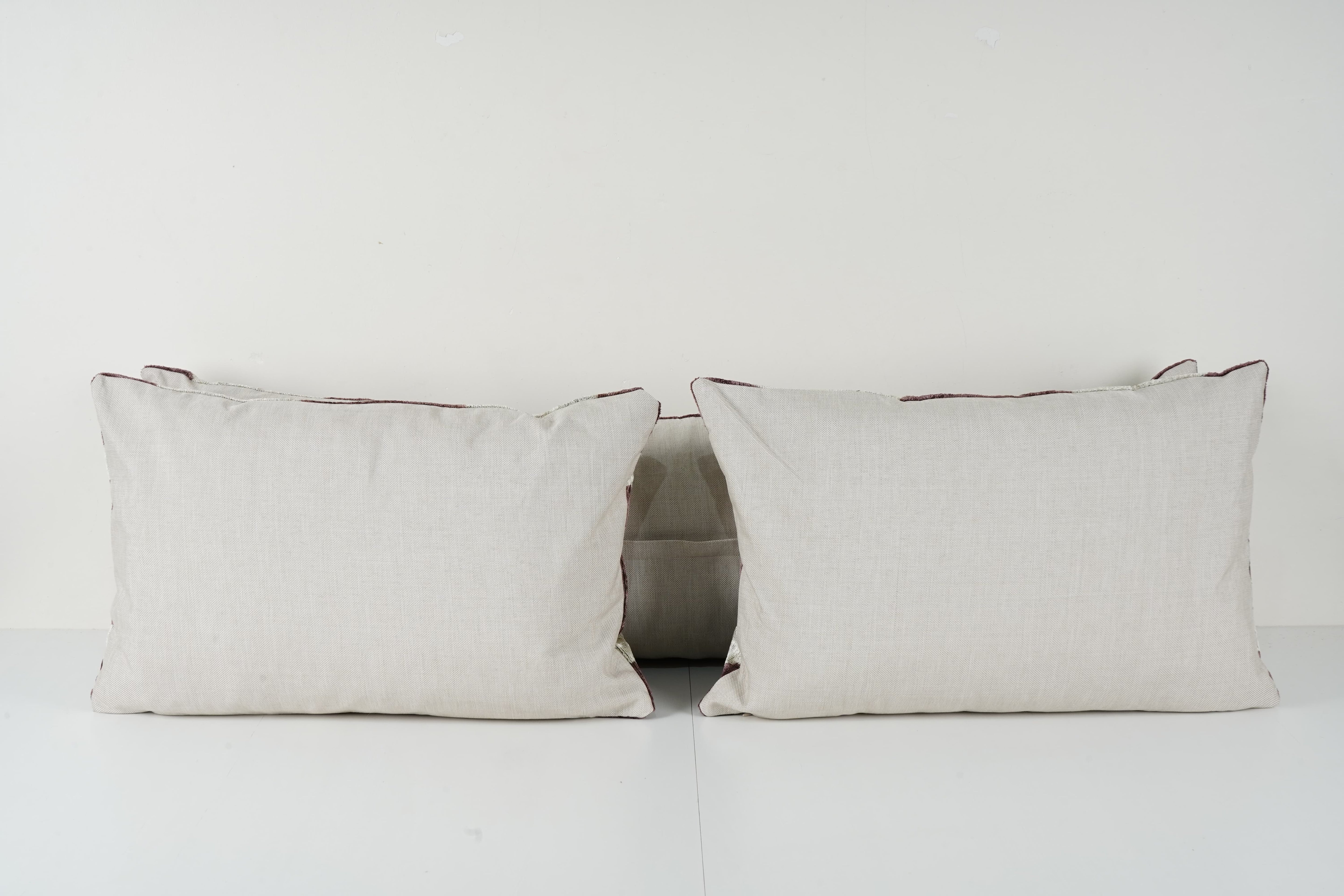 Silk Ikat Velvet Pillow Cover Set of 3 | 16'' x 24''
