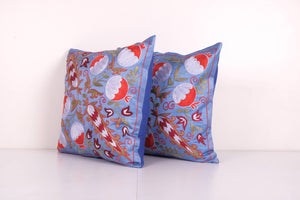Silk Suzani Pillow Cover Set of 2 | 19'' x 19''