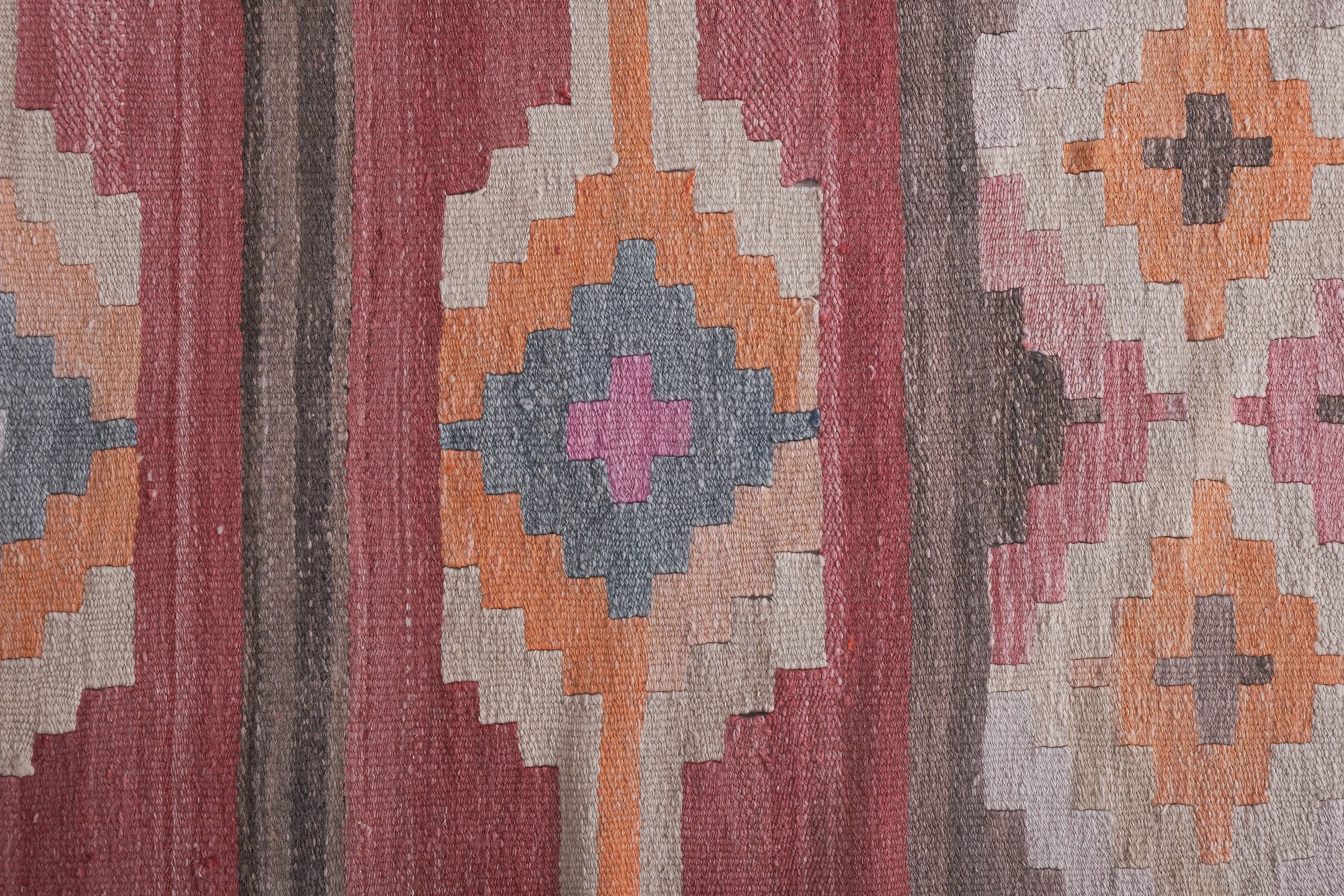 Vintage Turkish Kilim Runner 2'6'' x 21'8''