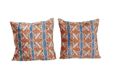 Silk Ikat Velvet Pillow Cover Set of 2 | 24'' x 24''