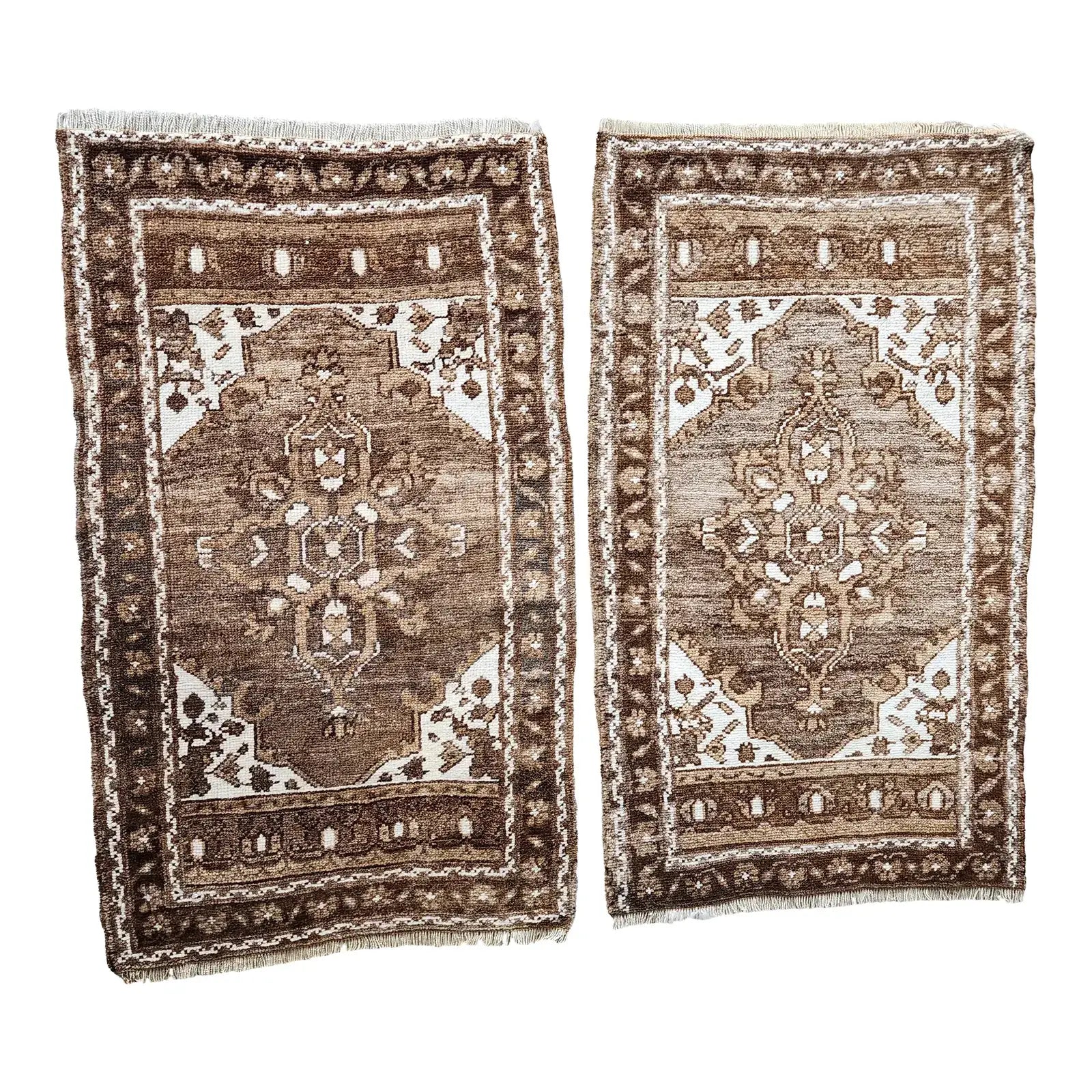 Vintage Turkish Yastik Rug Set of 2 | 1'9'' x 2'11'' & 1'9'' x 2'11''