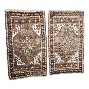 Vintage Turkish Yastik Rug Set of 2 | 1'9'' x 2'11'' & 1'9'' x 2'11''