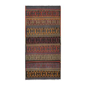 Vintage Turkish Konya Kilim Runner 4'11'' x 10'1''