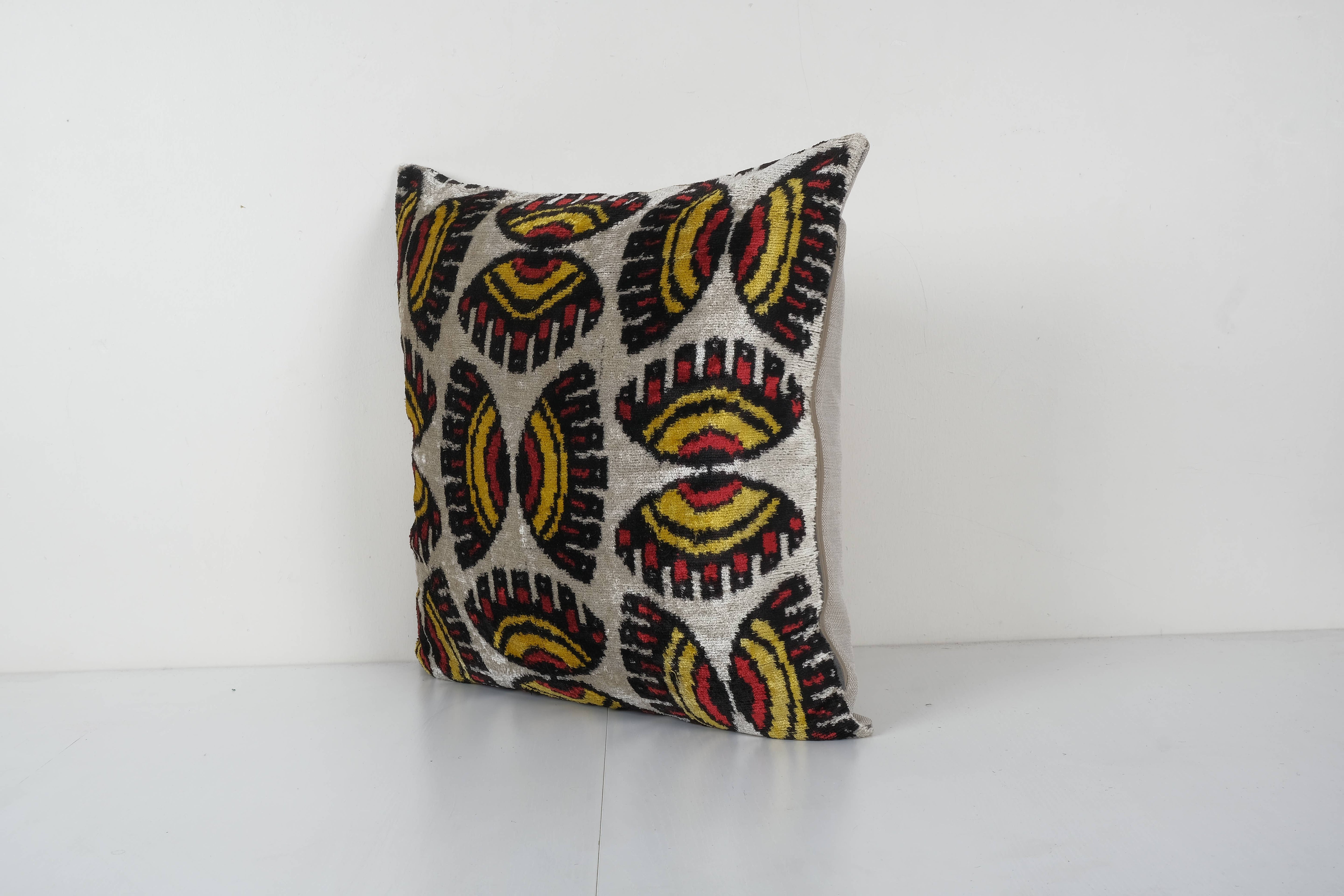Silk Ikat Velvet Pillow Cover | 21'' x 22''