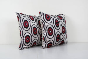 Silk Ikat Velvet Pillow Cover Set of 2 | 18'' x 19''