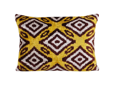 Silk Ikat Velvet Pillow Cover | 17'' x 22''