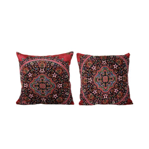 Silk Ikat Velvet Pillow Cover Set of 2 | 24'' x 24''