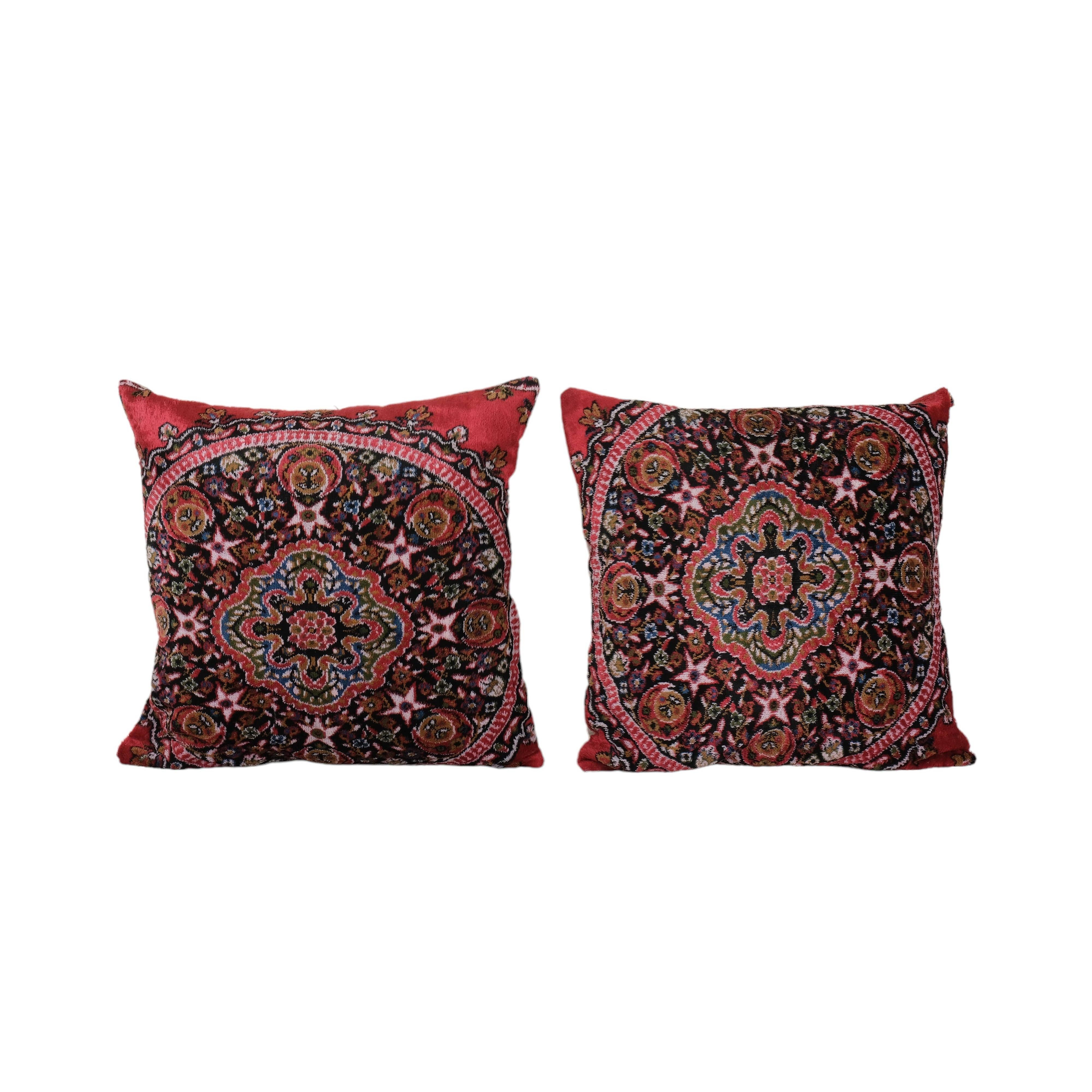 Silk Ikat Velvet Pillow Cover Set of 2 | 24'' x 24''