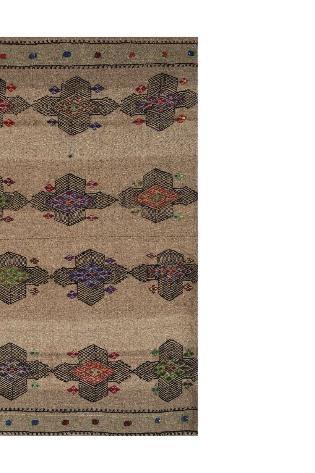 Vintage Turkish Karapinar Kilim Rug 4'7'' x 7'5''
