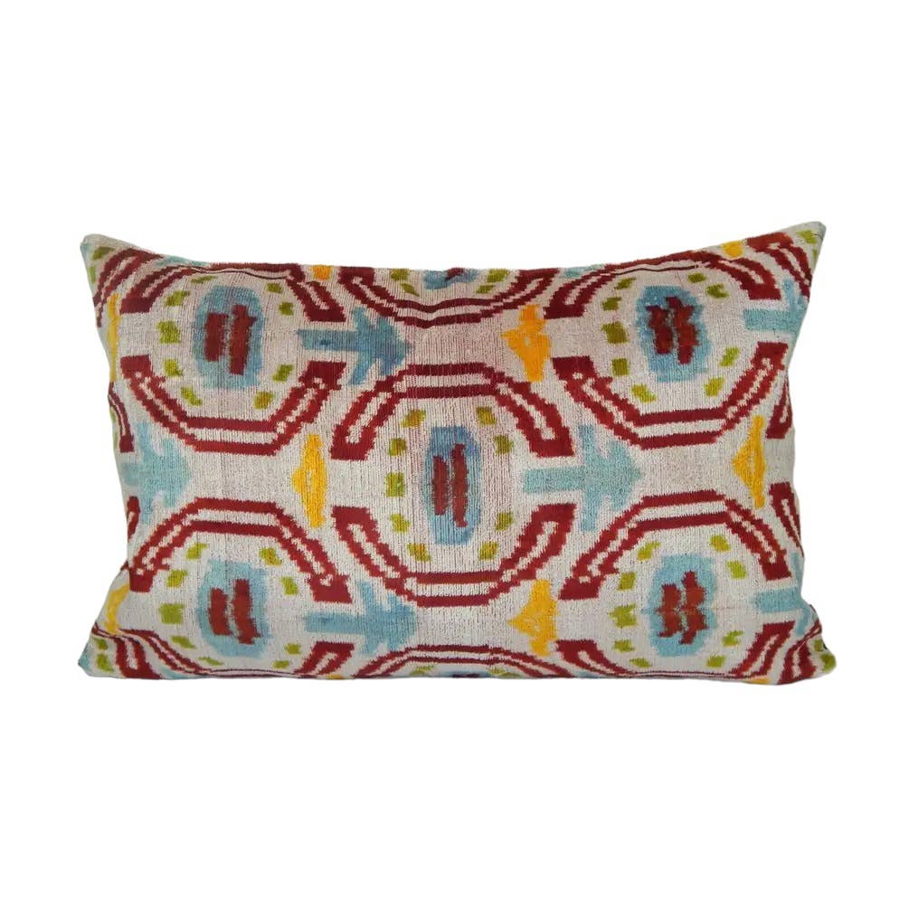 Silk Ikat Velvet Pillow Cover | 16'' x 24''