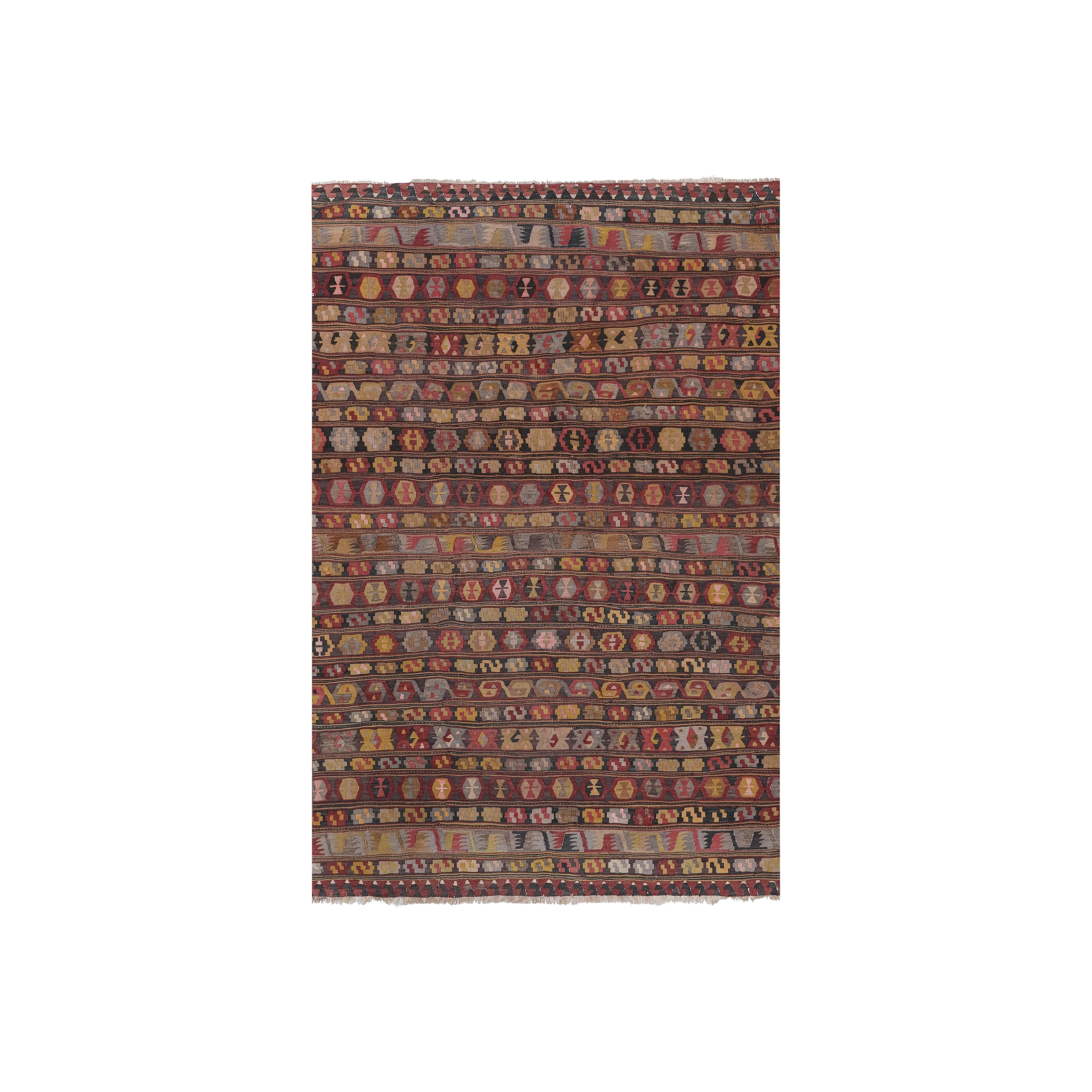 Vintage Turkish Kilim Rug 5'2'' x 7'11''