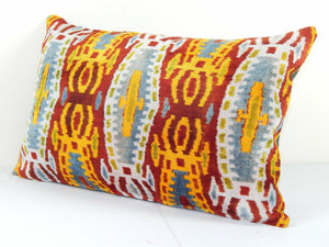 Silk Ikat Velvet Pillow Cover | 16'' x 24''