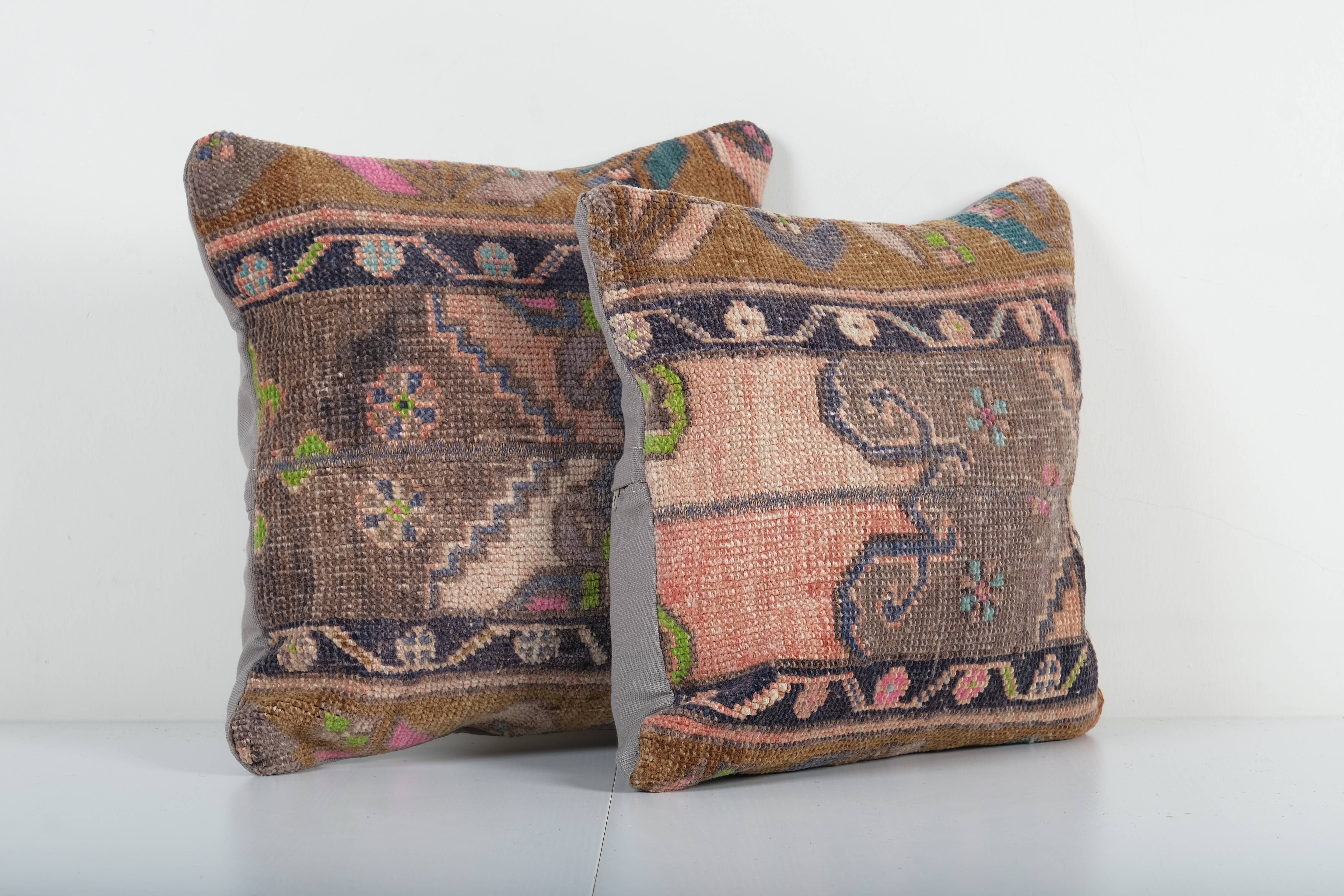 Rug Pillow Cover Set of 2 | 15'' x 15''