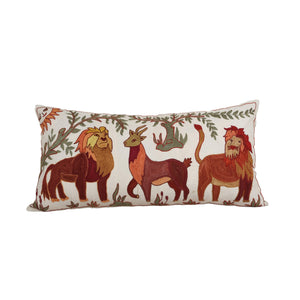 Lion Suzani Bedding Pillow Cover | 18'' x 33''
