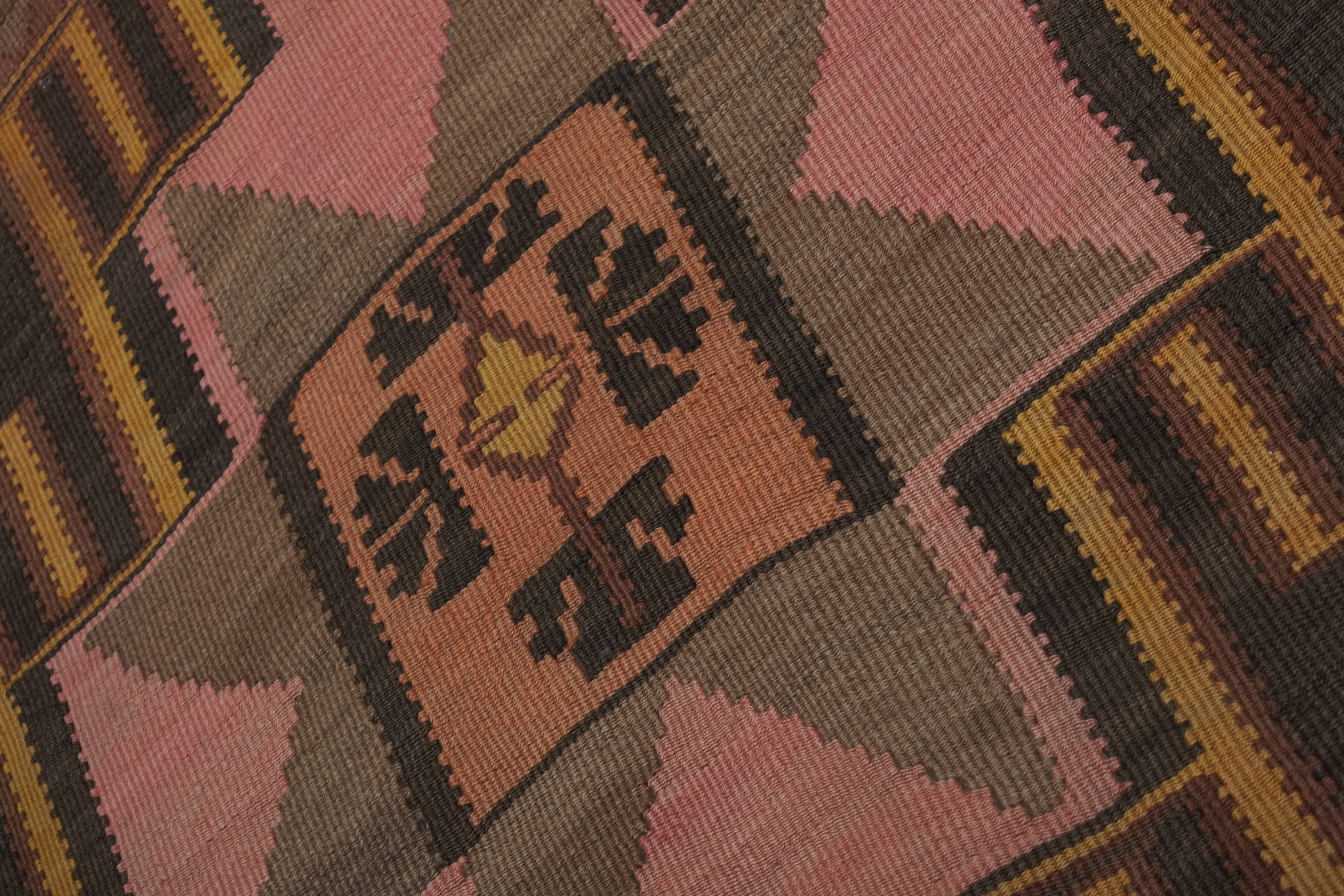 Vintage Kars Kilim Rug 4'4'' x 8'7''