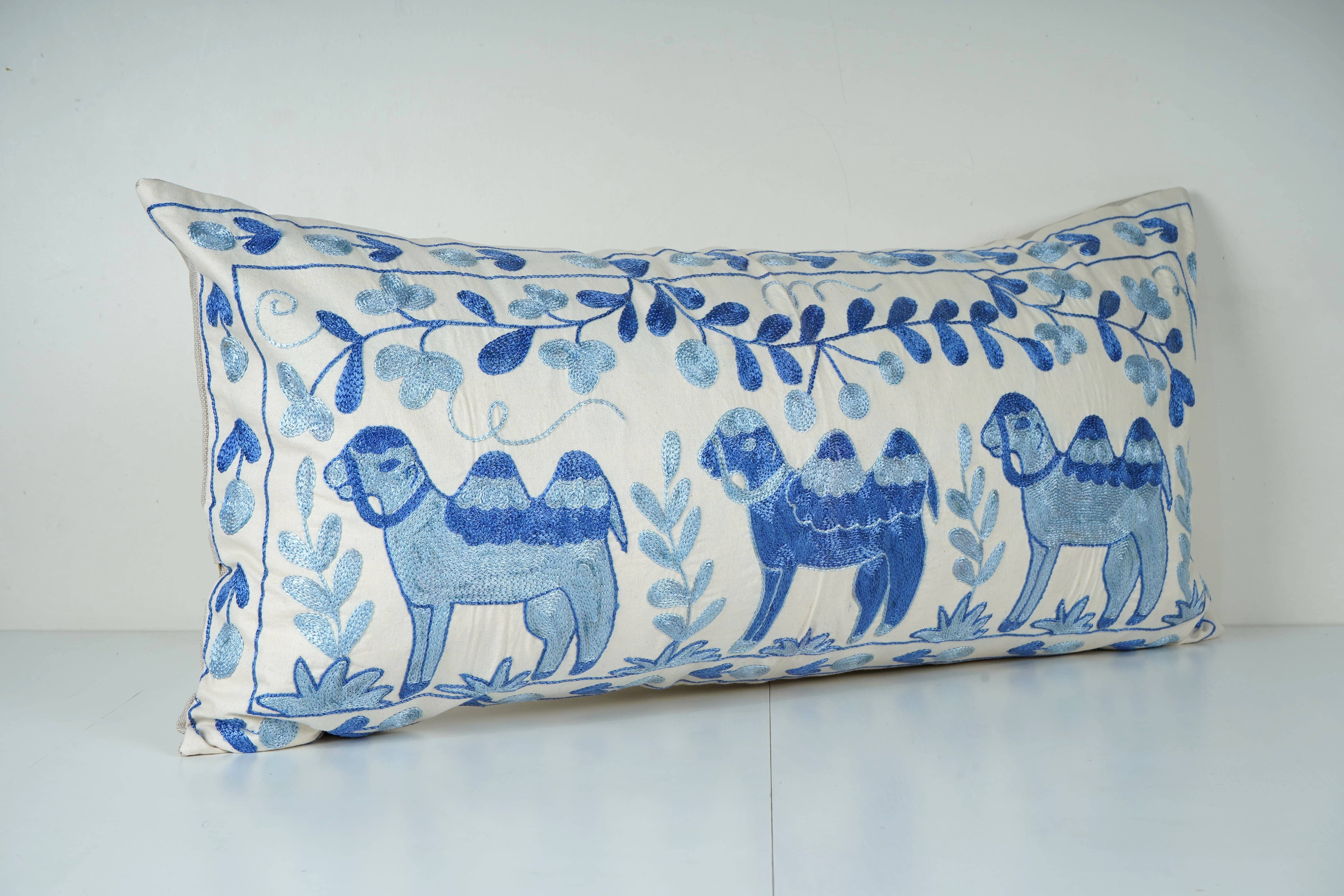 Camel Suzani Bedding Pillow Cover | 16'' x 35''