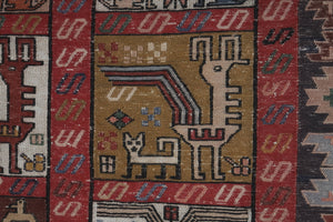 Vintage Turkish Soumac Rug 3'11'' x 6'1''