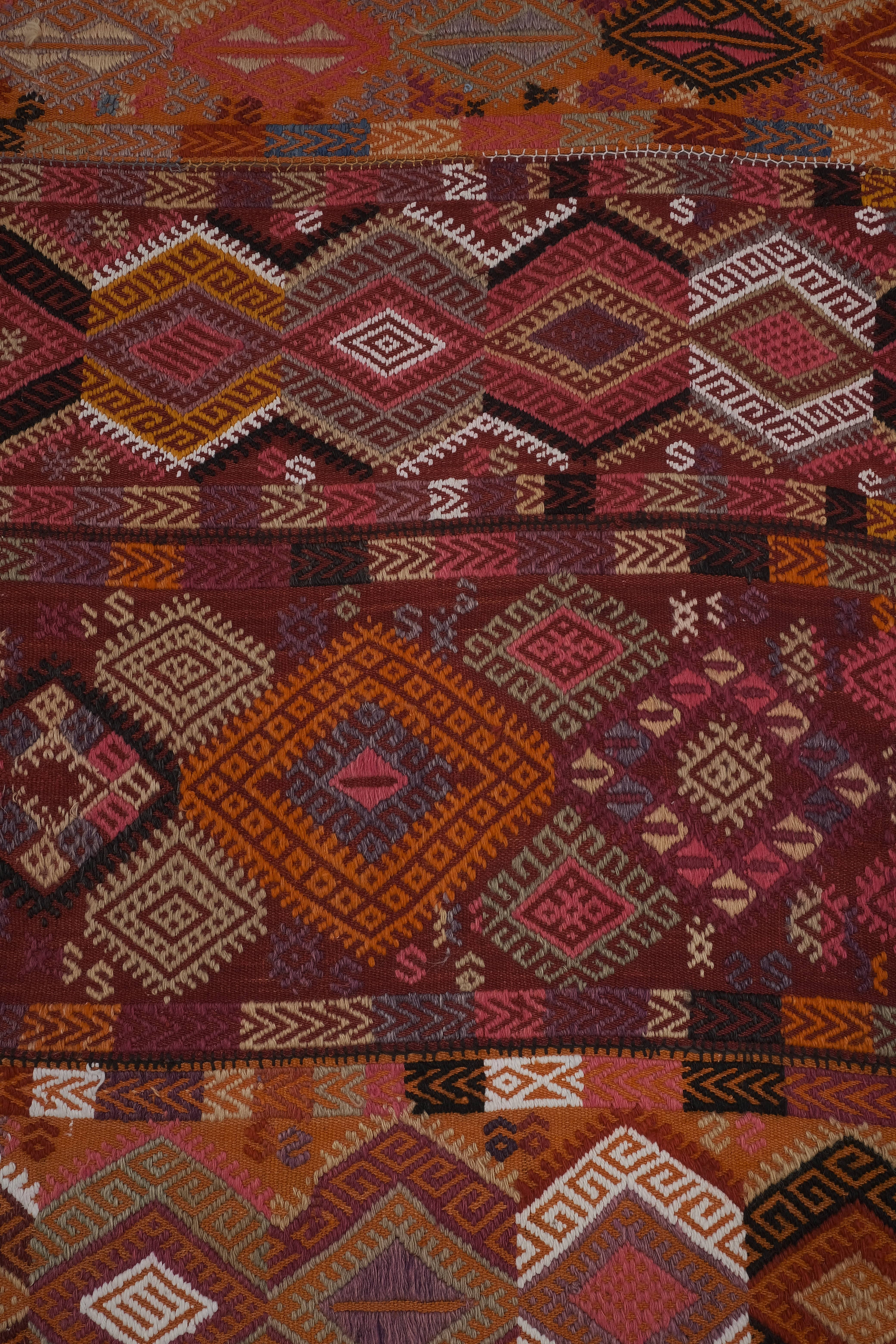 Vintage Sivas Kilim Rug 4'6'' x 10'4''