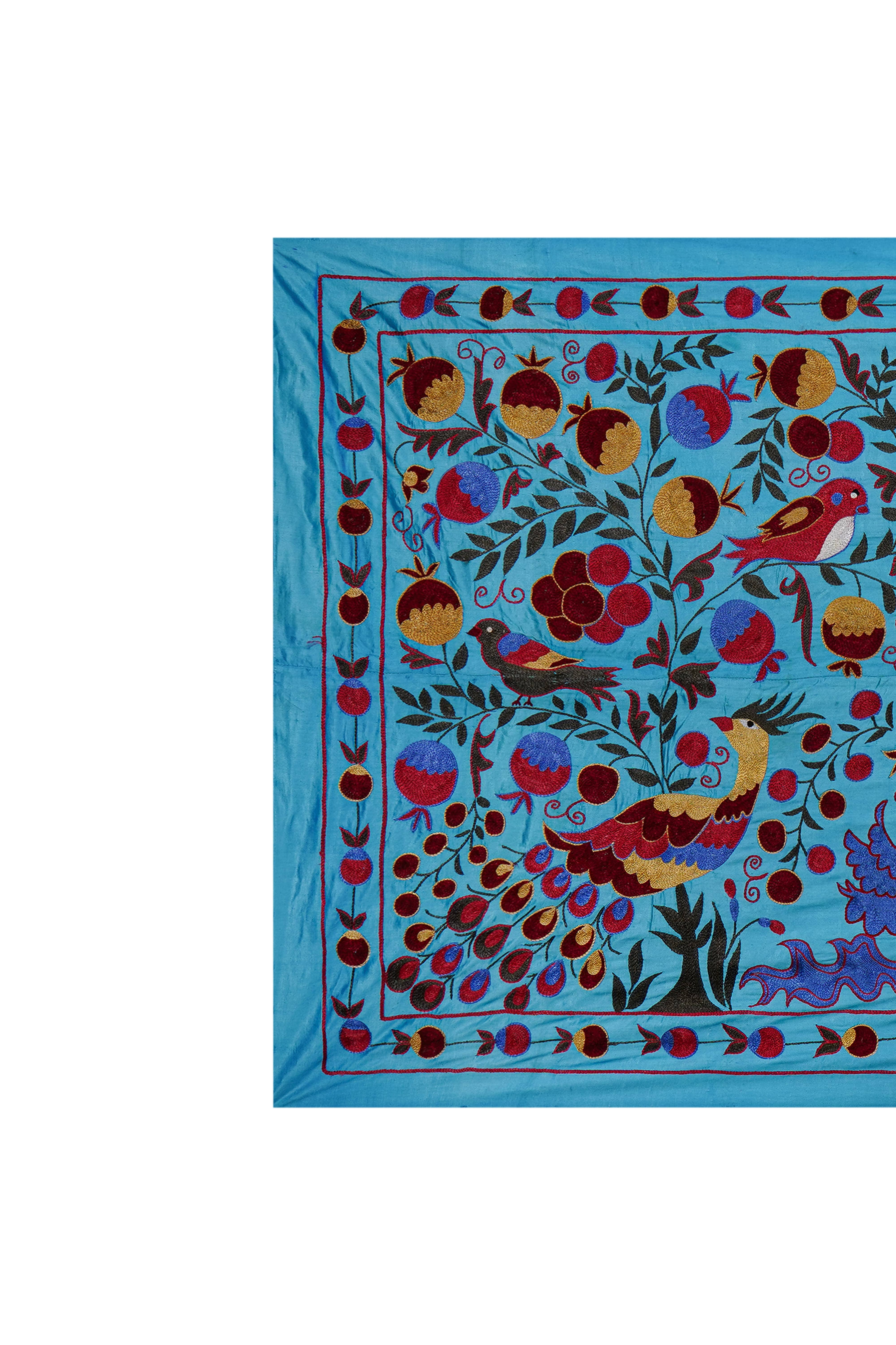 Peacock Suzani Wall Hanging & Bedspread | 3'4'' x 6'