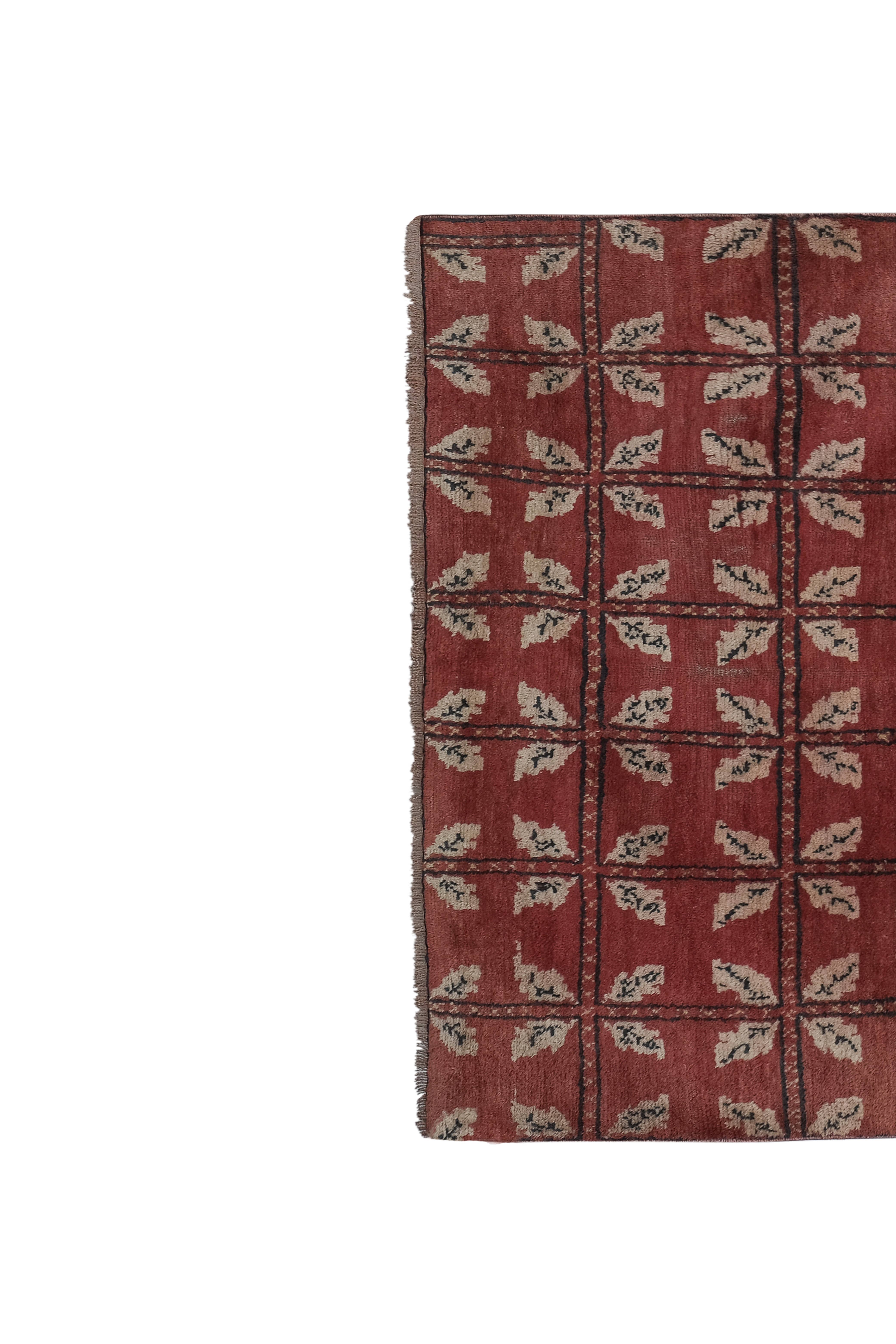 Vintage Turkish Kars Oushak Rug 4'8'' x 6'9''
